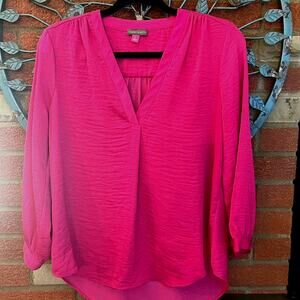 Vince Camuto Long Sleeve Blouse, Bright Pink, Excellent Condition, Size S